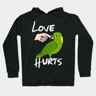 Love Hurts Yellow Naped Amazon Parrot Biting Finger Hoodie